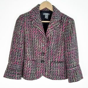 Ann Taylor | Feminine Pink Multi Tweed Jacket | 6P